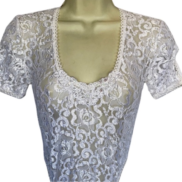 80’s Vintage Lingerie The Pleasure Company White Lace Beautiful Condition Size L - Picture 3 of 8